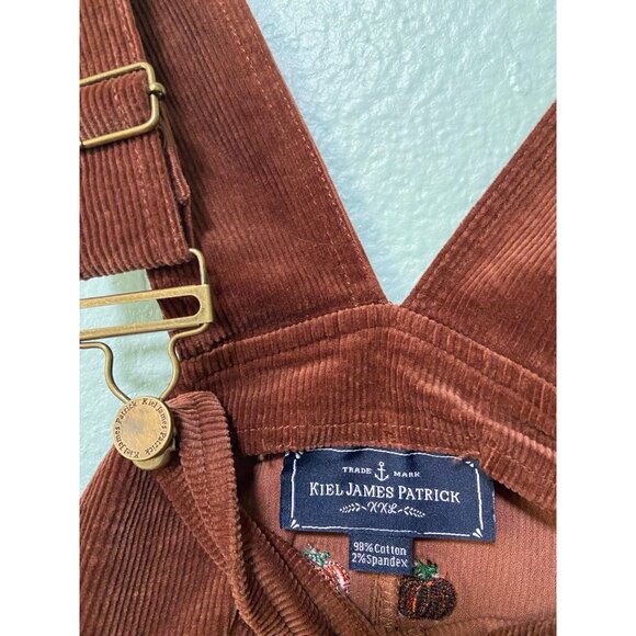 Kiel James Patrick Corduroy Pumpkin Brown Overall Skirt Dress - Picture 7 of 8